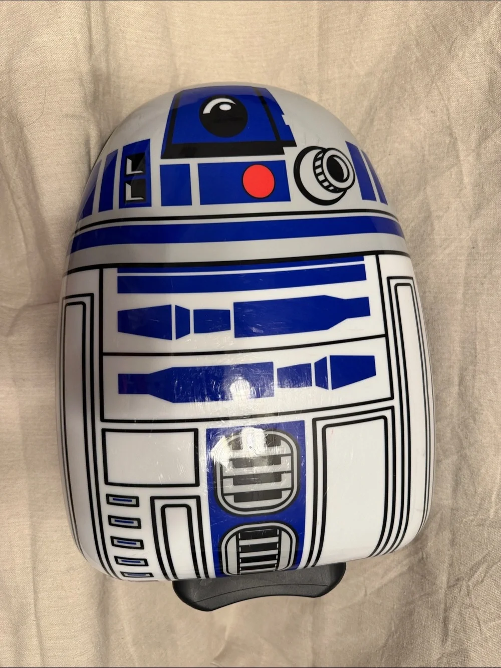R2-D2 Inspired Decorative Accent - White and Blue Hardshell Suitcase with Wheels